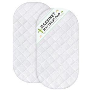 Bassinet Mattress Protector, Fits 15" x 30" Graco Sense2Snooze and Dream On Me Lacy Bassinet, 2 Pack, Waterproof, Washer & Dryer