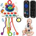 Sensory Montessori Baby Toys, Silicone Remote Control for Infant 6 12 Months, Toddler Educational Learning Travel Toys for Newborn Baby Shower Boy Girl Birthday Gifts Christmas Stocking Stuffers