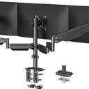 suptek Triple Monitor Mount for Most 17 to 32 inch Screens,Gas Springs Adjustment Triple Monitor Desk Mount Stand with Clamp & Grommet Kit,Black(MD8003)
