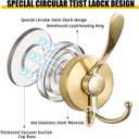 Metal Suction Cup, Heavy Duty Double Hooks for Bathroom, Kitchen, Wall, Cabinet, Car - 2 Pack, Rustproof & Waterproof Adhesive Hooks for Organizing Towels, Keys, Coats, Hats (Gold)