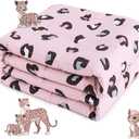 Sivio Weighted Blanket - 100% Cotton Weighted Blanket 3 lbs 36 x 48 inches, Washable Breathable Soft Heavy Blanket for Home and School Nap, Pink Leopard