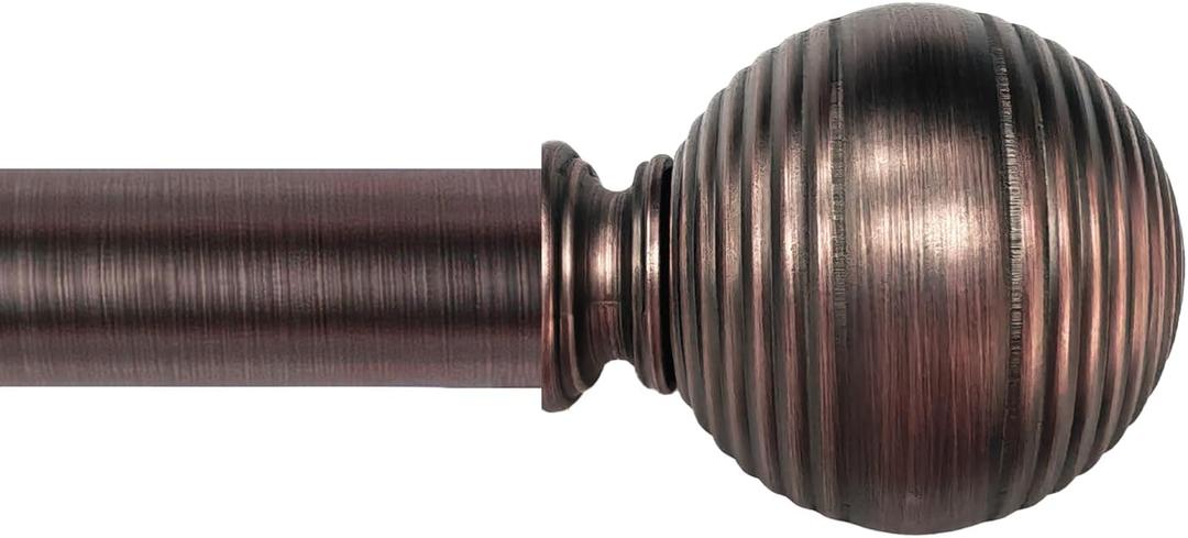Curtain Rods for Windows 18 to 88 inch, 1 Inch Adjustable Curtain Rod, Heavy Duty Window Curtains Rod for Bedroom Living Room, Modern Decorative Drapery Rods Orb Finials