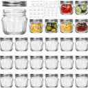 Cehomi Small Glass Mason Jars with Lids - 4 oz Vintage Canning Jars, Pickling Jars for Jelly, Jam, Honey, Pickles, Spice, Essential Preserver for Home Storage and Gifting 24 Pack