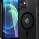 TAURI for iPhone 12 Case/iPhone 12 Pro Case, Compatible with Magsafe [Yellowing Resistant] with Screen Protector, Military-Grade Protection, Slim Magnetic Phone Case, Black