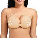 CYDREAM Sticky Adhesive Strapless Bra for Full-Chested Women Invisible Push up Silicone Bra Plus Size for Backless Dress, B