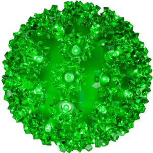 Novelty Lights LED 6in 50 Light Starlight Sphere, Green, Ornament Ball Light, 5ft Hanging Cord with S Hook, 12ft Power Cord with Stackable Plug, Commercial Grade