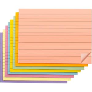 Lined Lined Self Stick 6 x 8 in Post,8 Pack Large Ruled Post Stickies,Ruled Stickies Super Sticking Power Memo Pads Strong Adhesive,Sticky Notes with Lines for Home,Office,School,50 Sheets/pad