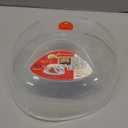 Flexzion 11.5 Inch Microwave Splatter Cover - BPA-Free Anti-Splatter Microwave Cover with Adjustable Steam Vent, Dishwasher Safe, Transparent Plastic Food Covers for Microwave Cooking