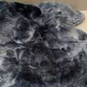 Cozy Bliss Faux Fur Throw Blanket for Couch, Fuzzy Soft Plush Thick Bubble Blanket for Sofa Bedroom Living Room, 50 * 60 Inches Tie-dye Blue