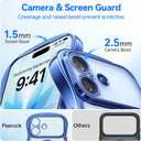 for iPhone 17 Case: [Cute Wave Frame][Fit for MagSafe] Military Drop Shockproof Protection, Camera Protective, Glossy Slim Magnetic Wavy Phone Cover for Women Girls 6.3'', Clear/Blue