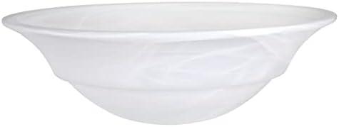 Aspen Creative 23502-01A Etched Alabaster Traditional Style Replacement Glass Shade for Medium Base Socket Torchiere Lamp, Swag Lamp and Pendant, 15" Diameter x 5" High, 1 Pack