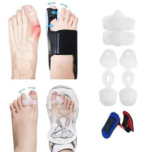 RANDY SUN Toe Corrector for Bunion Relief â€“ Lightweight Hallux Valgus Straightener, Adjustable Toe Separators & Spacers for Men Women, Thin Design for Daily Use with Shoes, Medium