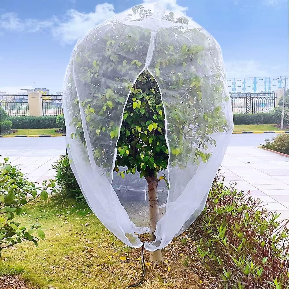 10ftx10ft Large Fruit Tree Netting Bags,Bird Netting for Blueberry Bushes Keep Birds Squirrels Cicadas and Small Animals Out,Ideal Covers for Cherry Fig Peach Apple Trees(Zippers on One Side) (10x10Ft)