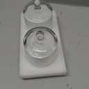 rejomiik 2 Pack Qtip Holder Thick Glass Apothecary Jars with Lid for Bathroom Accessories Vanity Organizers and Makeup Storage for Cotton Ball, Swabs, Makeup Sponges, Candy, Jewelry, Clear (White)