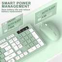 Wireless Keyboard and Mouse Combo, Full-Sized Wireless Keyboard and Adjustable DPI Mouse, 2.4GHz USB Receiver, Silent Keyboard and Mouse for PC, Windows, MAC, Desktop, Laptop (Avocado Green)