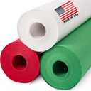 12" x 1200" (100 ft) Red, Green, White Christmas Kraft Paper Set, 3 Rolls, 45 lbs - Made in USA Christmas Art Colored Paper, Gift Wrapping