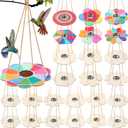 DoubleFill 24 Pcs Bird Feeder Craft Kits for Kids Ages 3-8 Make Your Own Bird Feeders Kids Arts and Crafts DIY Wooden Art Painting Flock Feeders for Outside DIY Vbs Crafts