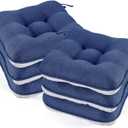 BETU Chair Cushions for Dining Chairs Set of 6,3.5" Thick Kitchen Table Chair Pads with Ties,Non Slip Backing and Covers, Seat Cushion for Dining Room,Bar,Patio Chairs,16"X16"X3.5",Navy Blue