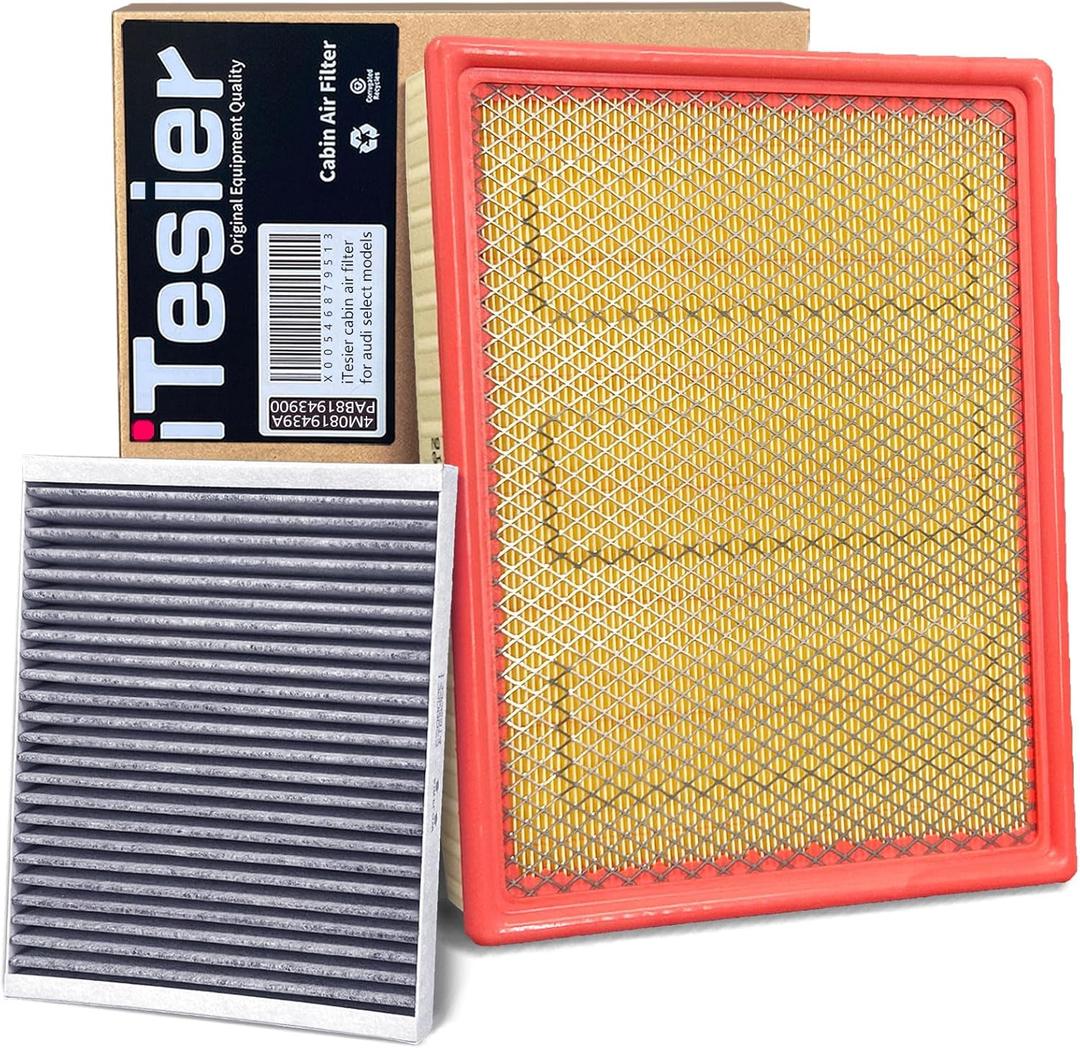 Engine Cabin Air Filter Kit for Silverado 1500 Sierra 1500 (2014-2018)/ Silverado 2500 HD Sierra 2500HD 6.0L ONLY (2015-2019)/ Suburban Tahoe Yukon (2015-2020)/ (NOT FOR DIESEL 6.6L)