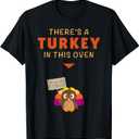 Mom Funny Turkey Thanksgiving Pregnancy Announcement Women T-Shirt