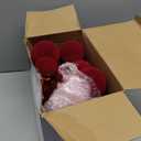 18 Pcs Velvet Christmas Balls Bulk 3.15, 2.76, 2.36 Inch, Flocked Xmas Tree Ball Ornaments Plastic Velvet Christmas Ornaments Xmas Tree Hanging Decoration(Wine Red)