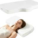 Adjustable Thin Firm Pillow & Pillow Riser Set, 3-Pack Memory Foam Inserts with Silky Cooling Cover, Stackable Height Pads for Custom Loft, Comfortable Neck & Shoulder Pain Relief (Contour), Standard