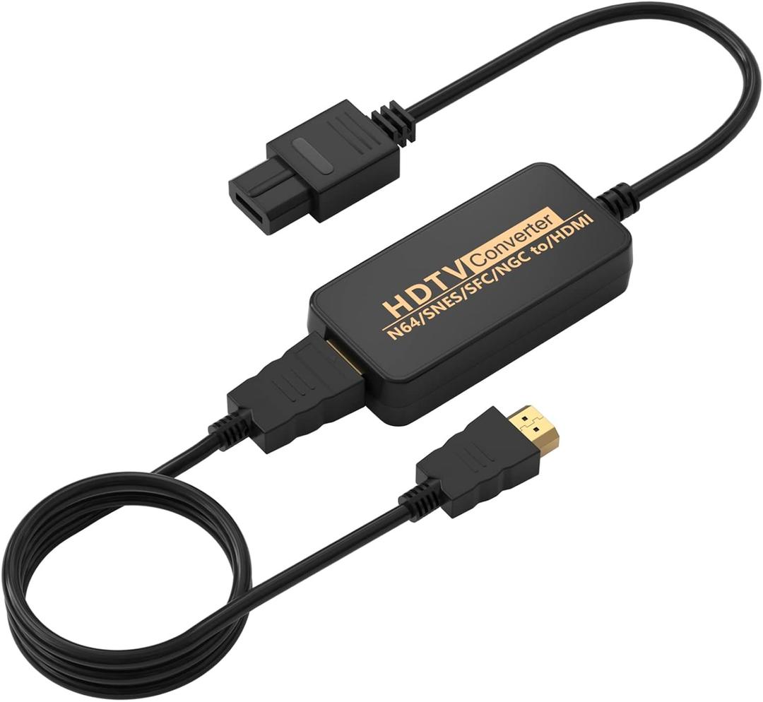 Hisewen N64 to HDMI Converter, Gamecube hdmi Adapter, HDMI Cable for Nintendo 64/ Gamecube/SNES/SFC/NGC