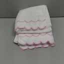 2 Pcs Scalloped Hand Towels 100% Cotton Fingertip Towels for Bathroom 15.75 x 27.56 Inch 600 GSM Cute Soft Absorbent Embroidered Decorative for Home Hotel(Pink,Classic)