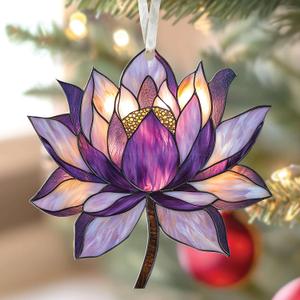 Lotus Flower Christmas Ornament - Divine Lotus Flower Decor for Women, Ideal Ornament Gifts for Yoga Enthusiasts, Ideal Birthday and Xmas Present for Lotus Lovers