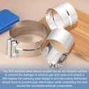uxcell 4-1/2" Exhaust Clamp, 304 Stainless Steel Butt Joint Band Clamp Sleeve Coupler Pipe Repair Clamp Universal Widening Clamp for 4-1/2" OD to 4-1/2" ID Exhaust Pipe Mufflers, Silver