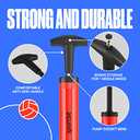 13-Pack SPORTBIT Ballpump for Sports Balls - Basketball Pump for Sport Balls - Football & Soccer, Basketball, Volleyball Pump, Swim Inflatables - Hand Air Pump with 3 Needles, Nozzle, Extension Hose, Pouch