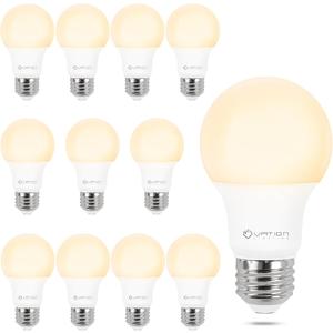 Dimmable A19 LED Light Bulbs 2700K Soft White, 60 Watt Equivalent, Efficient 9 Watt, 800 Lumens, E26 Medium Base, ETL/UL Listed, 12 Pack