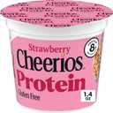 Cheerios Protein Strawberry Breakfast Cereal Cup | Single-Serve 1.4 oz Cup, Whole Grain Oats First Ingredient, 12g Whole Grain, Gluten Free (EXP 09/06/26)