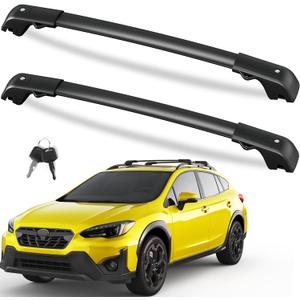 FengYu 300lb Roof Rack Cross Bars Compatible with Subaru Crosstrek 2018-2023 & Impreza 2017-2023, Heavy Duty Lockable Aluminum Roof Rails Crossbars Cargo Bars Canoe Rooftop Black Carrier Luggage