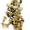 Export Quality Heavy Design Punjabi Paranda Hair Accessory Black Patiala Shahi Parandi with Golden Gotapatti Dori, Traditional Braid Tassel Extension for Women & Girls.