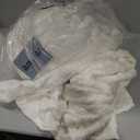 Buryeah 6 Pack Fleece Throw Blankets Bulk, 50 x 60 Inches Soft 3D Checkered Flannel Blankets Warm Sleepover for Couch Sofa Bed
 (White)