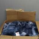 Cozy Bliss Faux Fur Throw Blanket for Couch, Fuzzy Soft Plush Thick Bubble Blanket for Sofa Bedroom Living Room, 90 * 90 Inches Tie Dye Blue