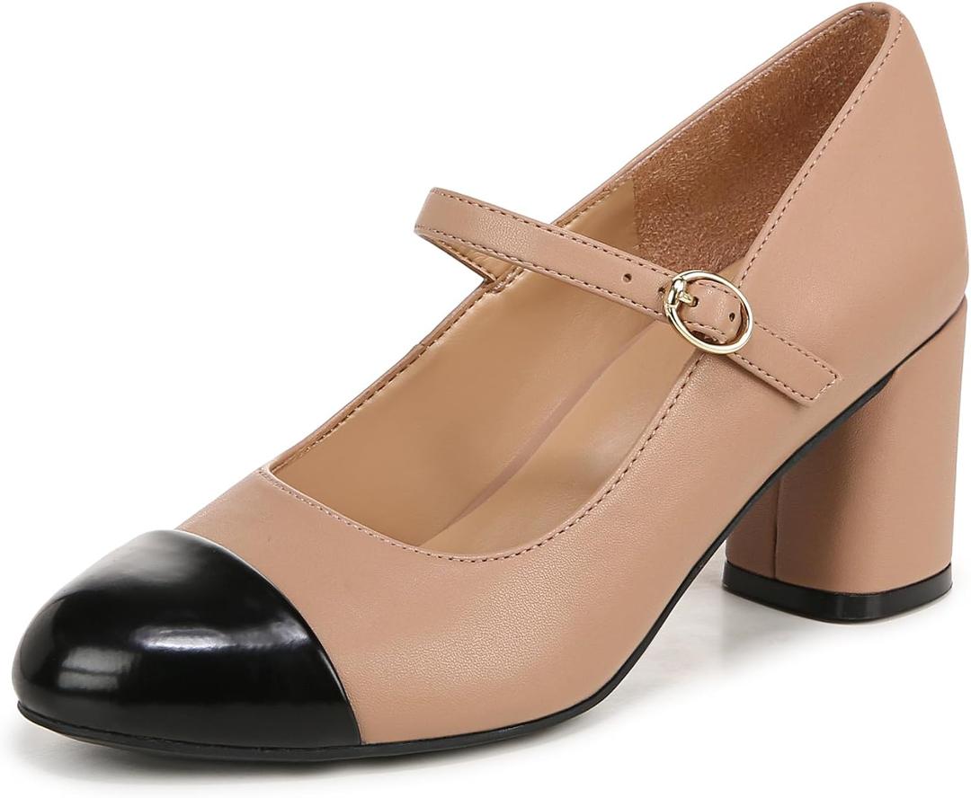Naturalizer Womens Lovable Cap Toe Mary Jane Pump Taupe Beige 5 M