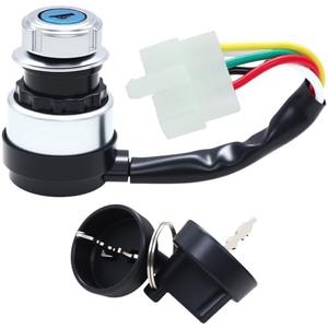 Amavoler 5 Wire 5 Pin Ignition Key Switch Replacement Fit for 50cc 70cc 90cc 110cc 125cc 150cc 200cc 250cc Go Kart Dune Buggy ATV.
