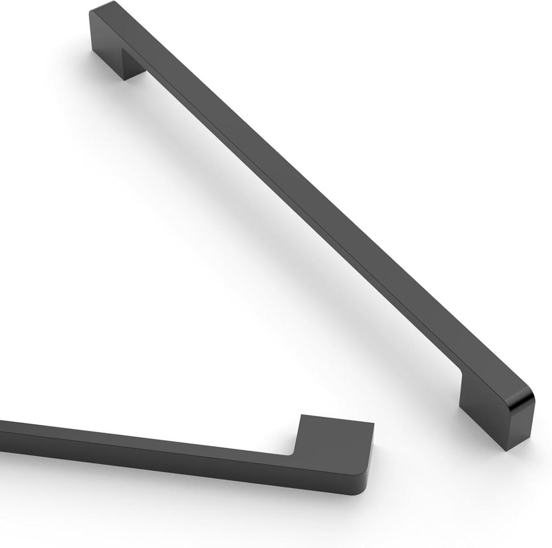 Asidrama 10 Pack 10 Inch(256mm) Matte Black Kitchen Cabinet Handles, Cabinet Pulls Kitchen Cabinet Hardware for Cupboard Drawer Handles (10" Hole Center)