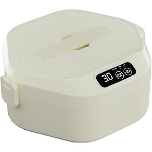 LANDNOR Cordless Electric Lunch Box, Battery-Powered Heated Lunch Box,16000mAh Rechargeable Self-Heating Food Warmer with Smart Timer Function,1L Extra-Large Capacity for Travel, Camping, Officing