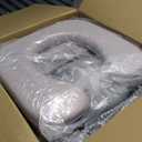 HOMLAND Bedside Commode with Padded Seat and Backrest, Aluminum Commode Toilet with Bucket, Easy Cleaning Portable Toilet for Adults and Seniors, 350 lb Capacity Enhanced Crossbar (Gray)