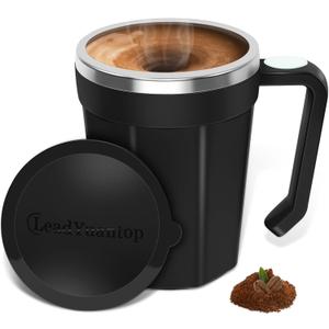 LeadYuantop Self Stirring Coffee Mug, 18 oz Automatic Magnetic Electric Mixing Cup Stainless Steel Travel Cup for Coffee, Chocolate, Milk, Tea, Office, Home, Kitchen (Deep Navy)