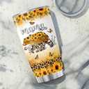 For Mothers Day Women Mother Mom Funny Coffee Leopard Print Cups Insulated Tumblers Cheetah Handle, Mama Bear Gifts, Mama Bear Sunflower, Tumbler 20 Oz With Lid And Straw