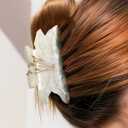 HAIMEIKANG 3 PCs Meidum Flower Cute Hair Claw Clips for Women and Girls - Acrylic Non-Slip Strong Hold Jaw Clips for Thin Hair