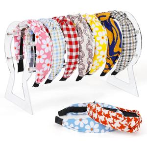 Suneerplay Headband Holder, Clear Headband Organizer, Acrylic Hair Hoop Display Stand, Hairband Rack Holder, Headband Storage Holder for Women and Girls