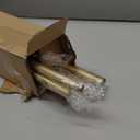 Gold Double Curtain Rods for Windows 36 to 72 Inch, 1 Inch Adjustable Decorative Crystal Dual Curtain Rod, Heavy Duty Vintage Double Drapery Pole with Gold Foil Finials for Living Room