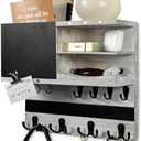 UBMRK Key Holder for Wall Mounted Keys and Mail Holder Decorative Farmhouse Organizer Wall Hanger with Hooks Small Key Shelf for Home Entryway Hallway Bedroom Decor New Home Gift