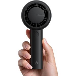 Aecooly Portable Handheld Turbo Fan [16H Max Cooling Time], 5 Speeds USB Rechargeable Mini Personal Battery Operated Small Pocket Cooling Fan GIfts for Women, Travel, Home, Office, Beach, Lash -Black