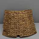 MIXUMON Handmade Water Hyacinth Christmas Tree Collar 24"  Rustic Basketweave Tree Base Cover, Eco-Friendly Skirt Alternative with Cord Cut-Out (Natural)